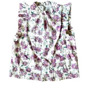 Kendall Lane Floral Ruffle Blouse XS Boho Fairy Romantic Cottagecore